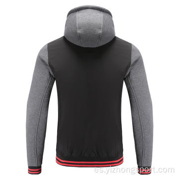 Ropa De Fútbol Para Hombre Sudaderas Con Cremallera Con Capucha Gris Melange